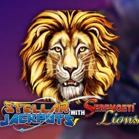 Jackpots logo of Stellar Jackpots with Serengeti Lions from Lightning Box Game at Sloterra Casino